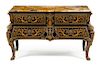 * A Louis XV Style Gilt Metal Mounted Marquetry Commode Height 32 1/2 x width 56 x depth 25 1/4 inches.