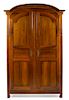 * A Louis XV Style Walnut Armoire Height 84 x width 52 1/2 x depth 22 inches.