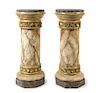 * A Pair of Faux Marble Pedestals Height 44 inches.