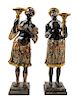 A Pair of Venetian Polychrome and Parcel Gilt Figural Torcheres Height 38 1/4 inches.