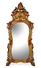 A Venetian Painted Mirror Height 61 x width 29 inches.