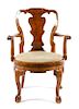 A Queen Anne Style Walnut Desk Chair Height 40 inches.