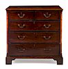 A George III Mahogany Chest of Drawers Height 40 x width 41 x depth 20 3/4 inches.