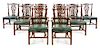 * A Set of Twelve Chippendale Style Mahogany Dining Chairs Height 38 1/2 inches.