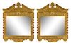 A Pair of Georgian Style Carved Giltwood Mirrors Height 66 x width 52 inches.