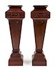 * A Pair of Adam Style Mahogany Pedestals Height 48 inches.