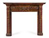 A Neoclassical Carved and Stained Pine Mantel Height 54 x width 68 1/2 x depth 9 inches.