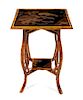 * A Victorian Bamboo and Lacquer Table Height 29 1/2 x width 22 1/4 x depth 22 1/4 inches.
