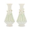 * A Pair of Belleek Calla Lillies Vases Height 12 3/4 inches.