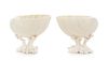 * A Pair of Belleek Shell Compotes Height 5 inches.