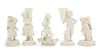* Five Belleek Figural Articles Height of tallest 8 5/8 inches.