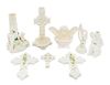 * A Collection of Belleek Sculptural Articles Height of tallest 9 1/2 inches.