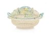 * A Belleek Four Strand Covered Basket Width 9 inches.