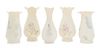 * Five Belleek Vases Height of tallest 7 inches.