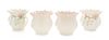 * Four Belleek Vases Height 4 1/4 inches.