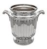 A French Silver Wine Cooler, Tetard Freres, Paris, Early 20th Century, the banded rim with foliate decoration above the fluted b
