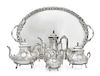 A French Silver Four-Piece Tea and Coffee Service, Francois-Auguste Boyer-Callot, Paris, Late 19th Century, comprising a teapot,