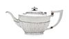 A Chinese Export Silver Teapot, Wing On, Shanghai, Early 20th Century, having a ribbed body.