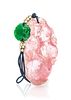 A Carved Tourmaline, Jadeite and Seed Pearl Pendant,