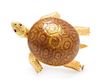 An 18 Karat Yellow Gold, Enamel and Ruby Turtle Brooch, Boucheron, 15.30 dwts.