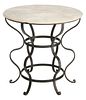 Black Wrought Iron and Marble Center Table