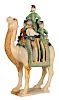 Tang Style Glazed Ceramic Camel and Riders