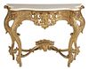 Italian Louis XV-Style Gilt Wood Console Table