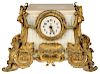 Louis Phillipe White Marble Mantel Clock