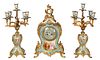 Louis XV Style Japy Freres Clock Garniture