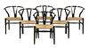 Set of six Hans Wegner "Wishbone" Dining Chairs