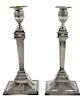 Pair Adam Style Silver-Plated Candlesticks