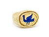 An 18 Karat Yellow Gold and Enamel Ring, Georges Braque, 16.30 dwts.