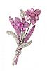 An 18 Karat White Gold, Pink Sapphire and Diamond En Tremblant Flower Brooch, Michael Youssoufian, 23.60 dwts.
