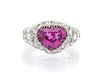An 18 Karat White Gold, Pink Sapphire and Diamond Ring, Michael Youssoufian, 5.50 dwts.