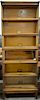 Globe-Wernicke oak six section stacking Barrister bookcase (missing three pieces of glass). ht. 92in., wd. 34in.