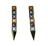 18K Gold Colored Stone Stick Earrings