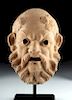 Rare Roman Terracotta Actor's Mask of Silenus