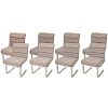 Set of Eight (8) Mariani for Pace "Lugano" Chrome and Upholstered Chairs. Light stains to a few cha
