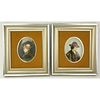 Pair of 20th Century Italian Porcelain Portrait Plaques. Depicts a young woman and young boy. Unsig