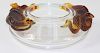 Lalique France Molded & Frosted Glass Serpent Bowl
