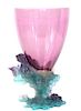 20th C Daum Pate de Verre Bacchus Glass Vase