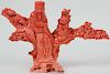 Large Antique Chinese Carved Red Coral Grouping