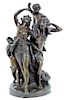 Antique French Bronze Figural Grouping Sculpture