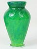 20th C. Daum France Apple Green Art Glass Vase