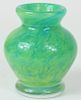 Daum France Mini Apple Green Art Glass Bud Vase