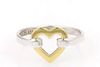 Tiffany & Co. Sterling Silver 18k Gold Heart Ring