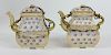 Pair of H/P Meissen German Porcelain Teapots