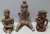 Group of Three Large Pre Columbian Figures.