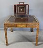 Maitland Smith Leathertop Game Table &  a