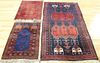 3 Vintage and Finely Hand Woven Area Carpets.